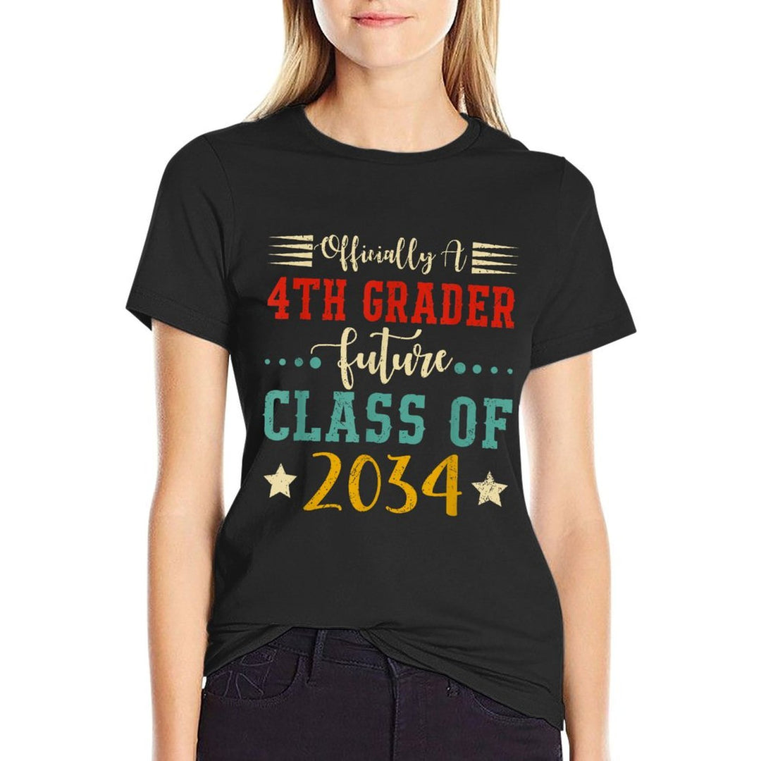Officially 4th Grader Future Class of 2034 First Day School Comfortable T-Shirt