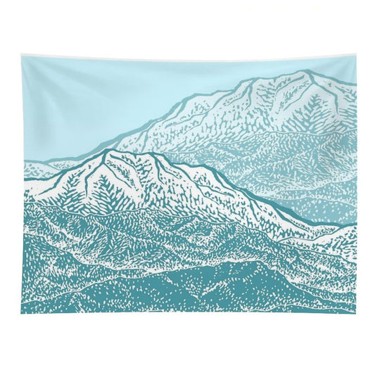 Distant Snow- 遠雪  Linocut Tapestry