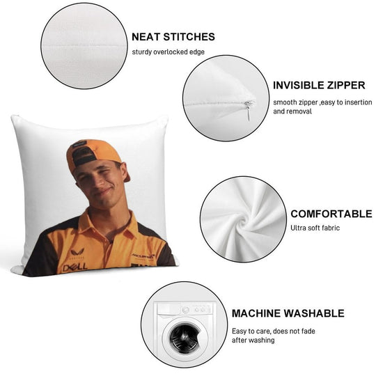 Lando Norris Soft Reinforced Edging Throw Pillow