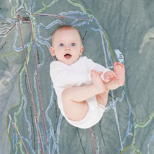 Gore Mountain Resort Trail Map Gift-ready Throw Blanket