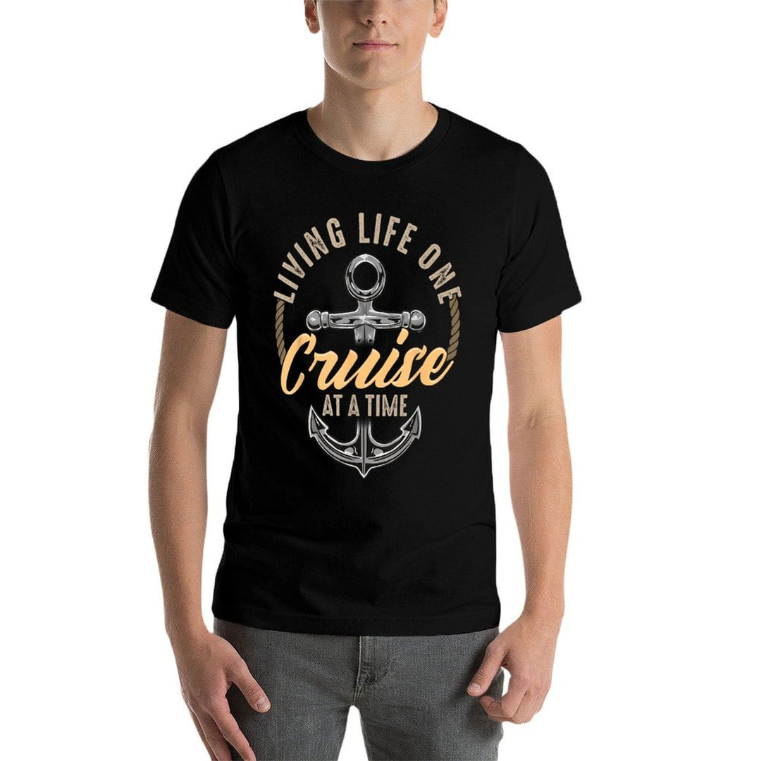 Living Life One Cruise At A Time Funny Cruising Ship Cute  Trendy Pattern T-Shirt