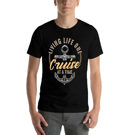 Living Life One Cruise At A Time Funny Cruising Ship Cute  Trendy Pattern T-Shirt