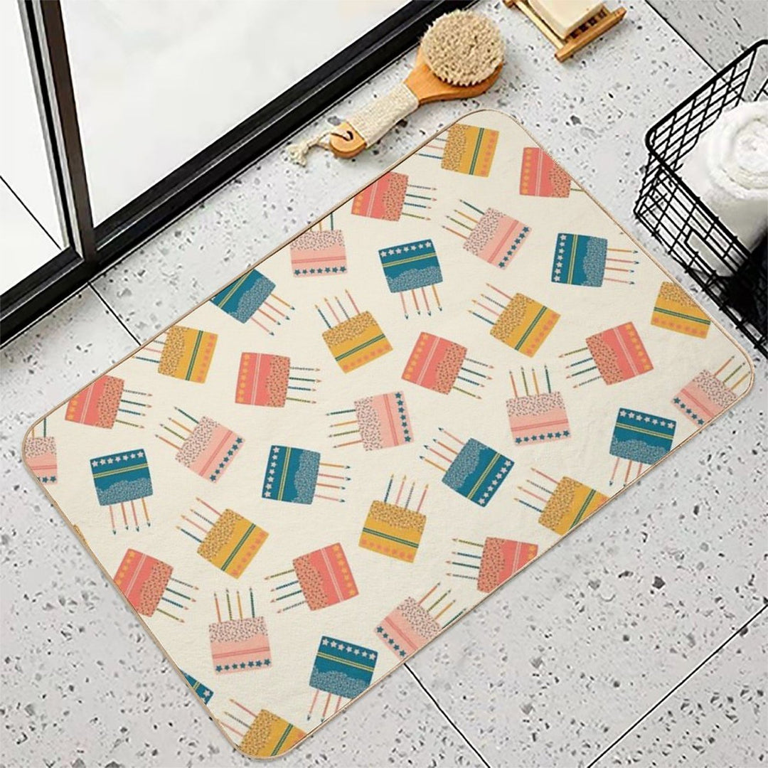 Merry And Bright Cakes Pattern  Stain-Proof Bath Mat