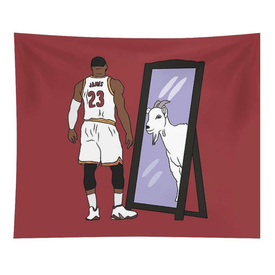 LeBron James Mirror GOAT (Cleveland) Tapestry