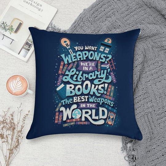 Books Are The Best Weapons Soft Gift Ready Throw Pillow