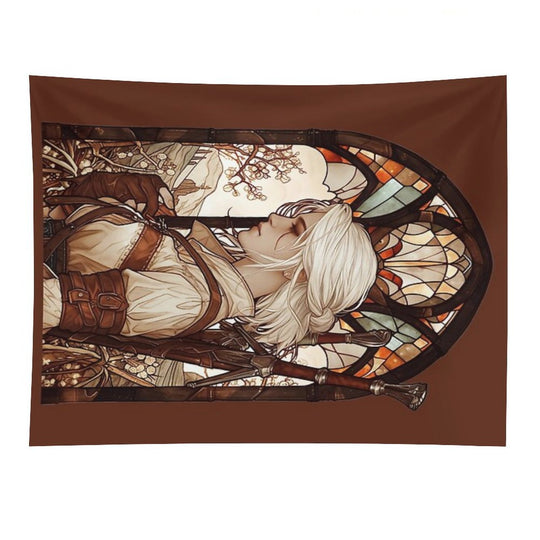 Stained Glass Ciri Tapestry