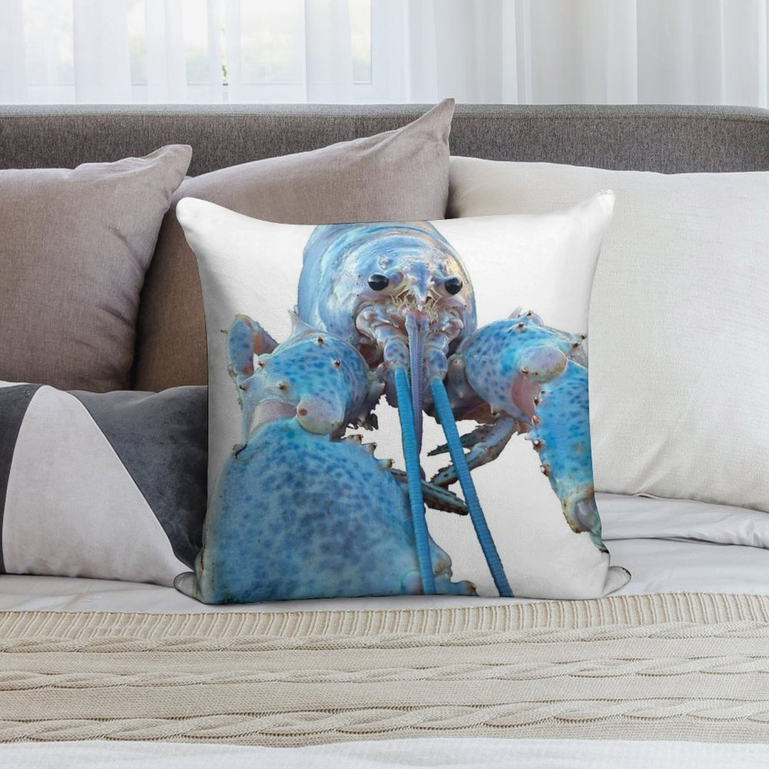 Blue Lobster Jumpscare Soft High-Density Material Throw Pillow