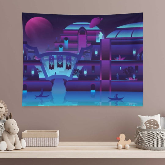 Synthwave Vivec City Tapestry