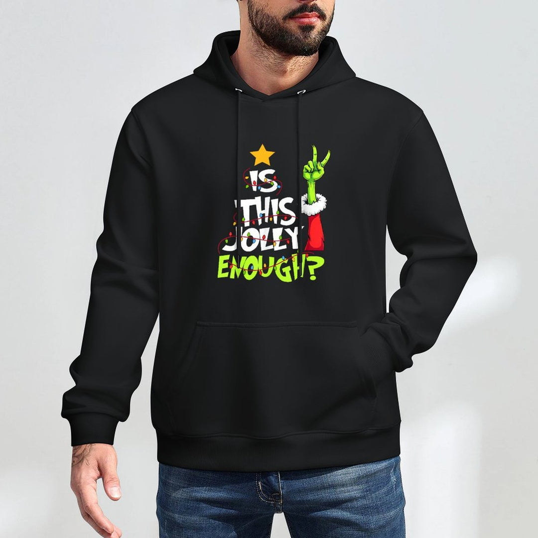 Is This Jolly Enough Funny Christmas Light Men Women Relaxed Fit Hoodie