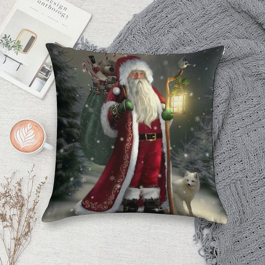 The Christmas Traveler Soft Reinforced Edging Throw Pillow