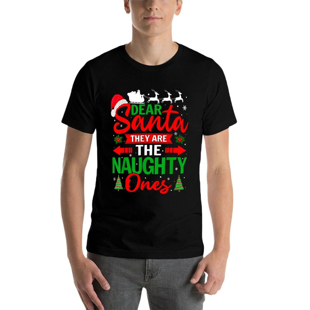 Dear Santa They Are The Naughty Ones Christmas Pajamas Xmas  Moisture-wicking T-Shirt