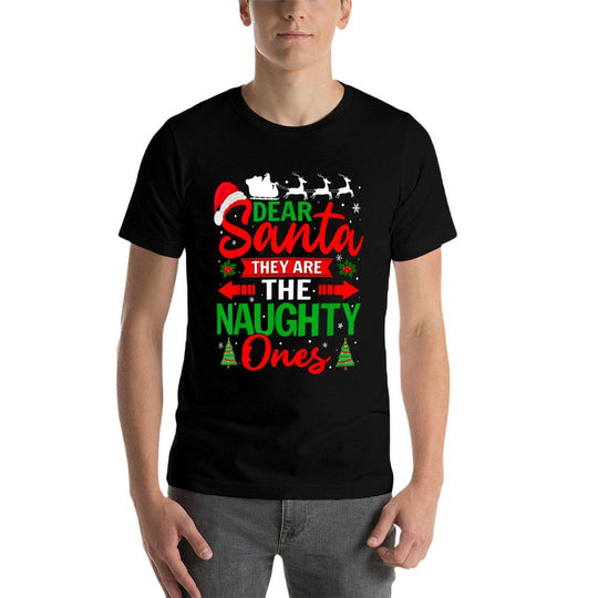 Dear Santa They Are The Naughty Ones Christmas Pajamas Xmas  Moisture-wicking T-Shirt