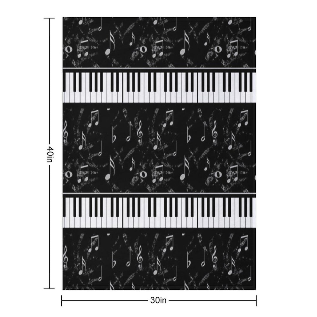 Black And White Piano Music Pattern Multi-functional Throw Blanket