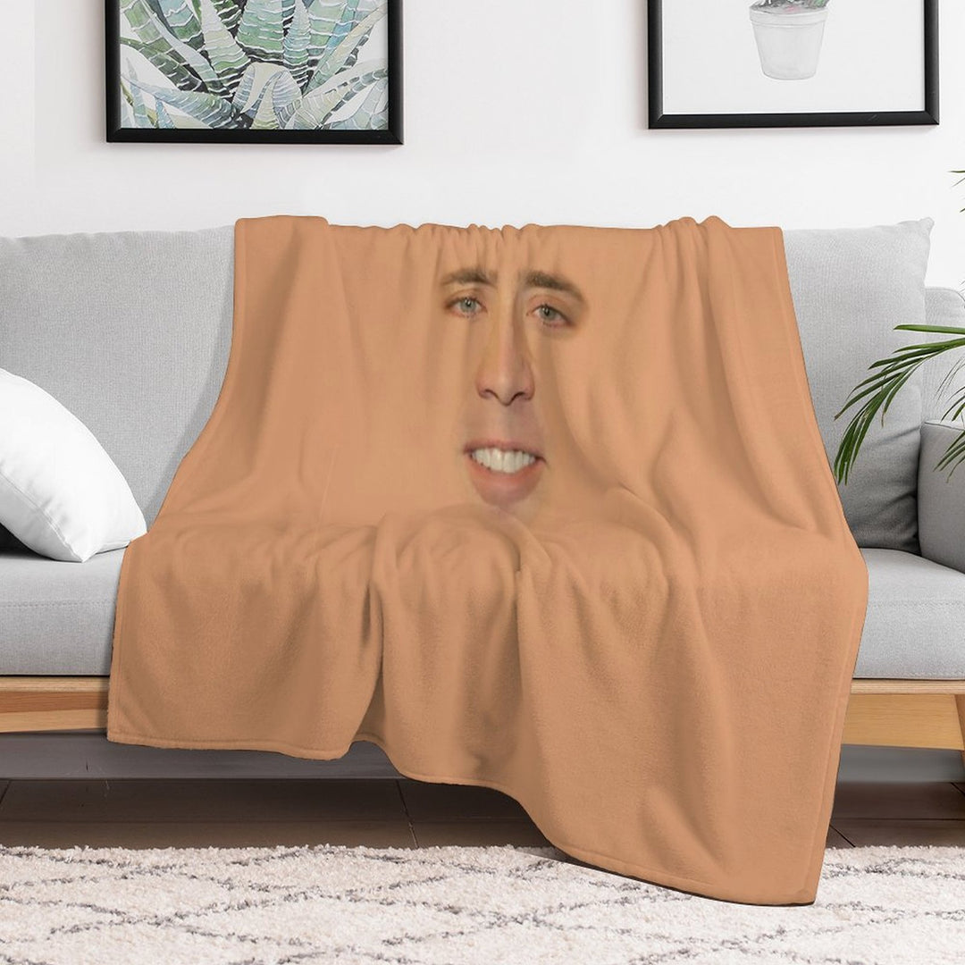 Nicolas Cage Full Face Velvety-soft Throw Blanket