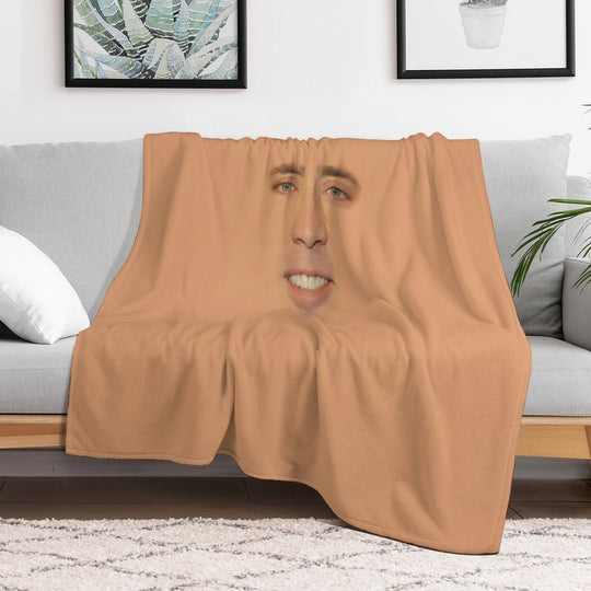 Nicolas Cage Full Face Velvety-soft Throw Blanket