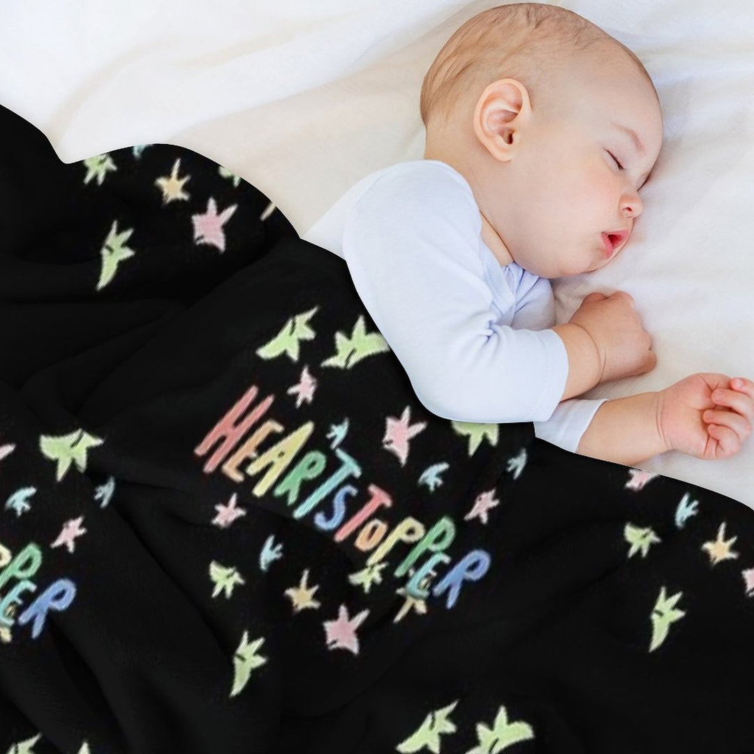 Heartstopper Heart of Leaves (Black Background) Multi-functional Throw Blanket