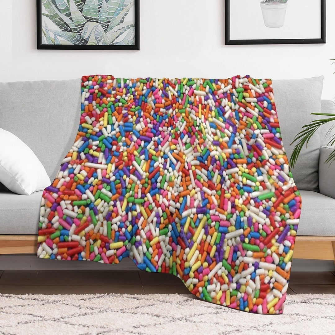 Rainbow Sprinkles Anti-pilling Throw Blanket