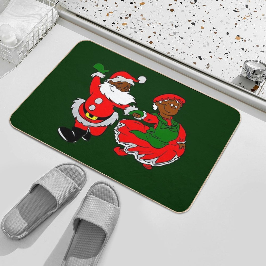 Black Santa Mrs Claus  Toxin-Free Bath Mat