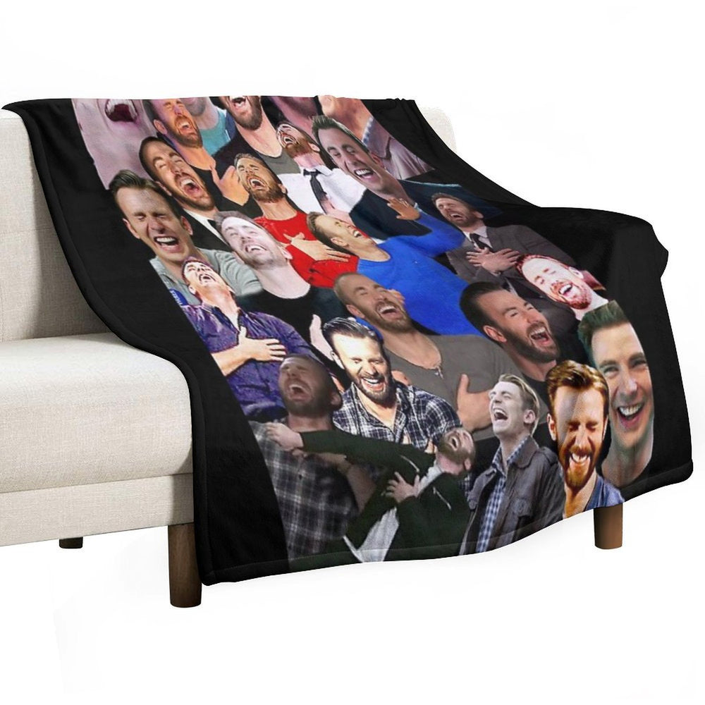 Chris Evans Laughing Machine-washable Throw Blanket