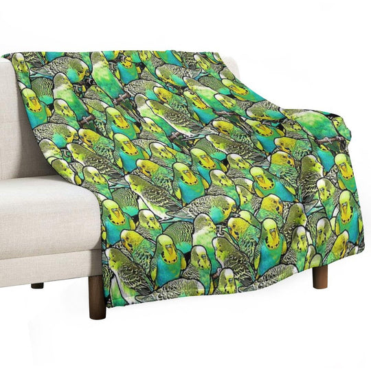 Budgie Pattern Travel-friendly Throw Blanket