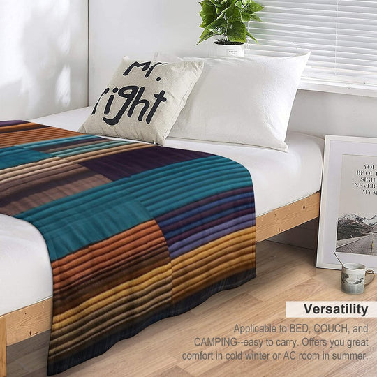 Nomad Colorful Stripes Anti-pilling Throw Blanket