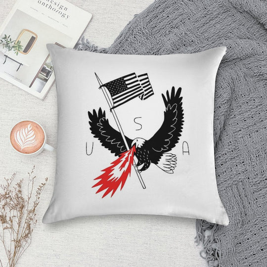 FIRE BREATHING BALD EAGLE OF PATRIOTISM Soft Washable Throw Pillow