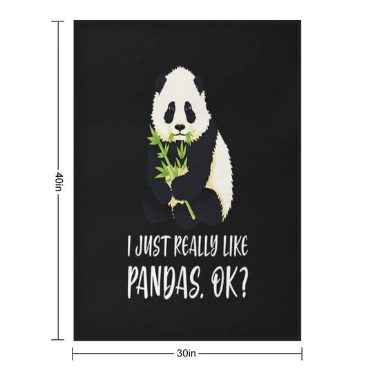 I Just Really Like Pandas, OK Eco-conscious Throw Blanket