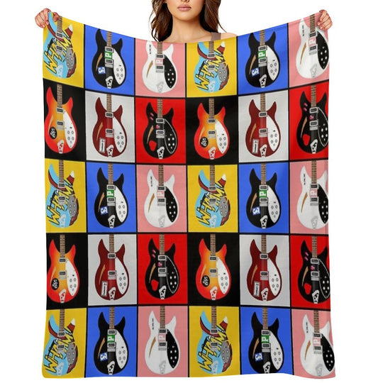 Paul Weller's Rickenbacker 330 Guitar Collection Wrinkle-free Throw Blanket