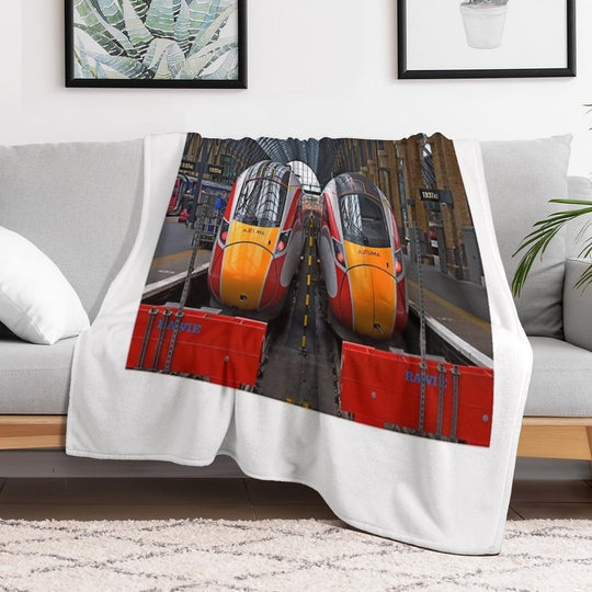 LNER Azuma Trains at Kings Cross Multi-functional Throw Blanket