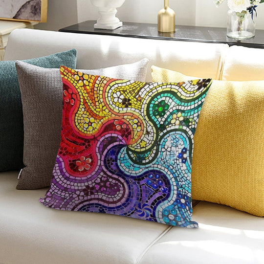 Gaudi Barselona Mosaic Soft Luxury Feel Throw Pillow