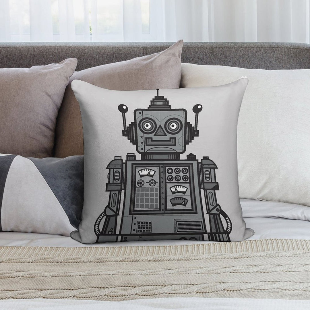 Vintage Robot Soft High-Density Material Throw Pillow