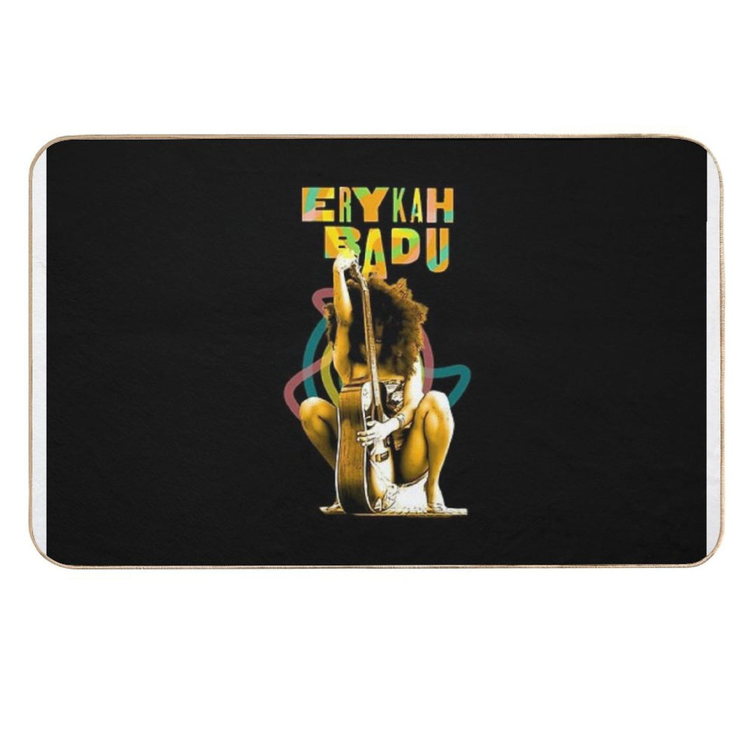 Ery.kah Ba.du Vintage Rnb Playing The Guitar  Dirt-Trapping Bath Mat