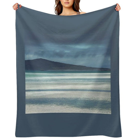 Outer Hebrides North Uist  Clachan Sands  Scotland Sustainable Throw Blanket