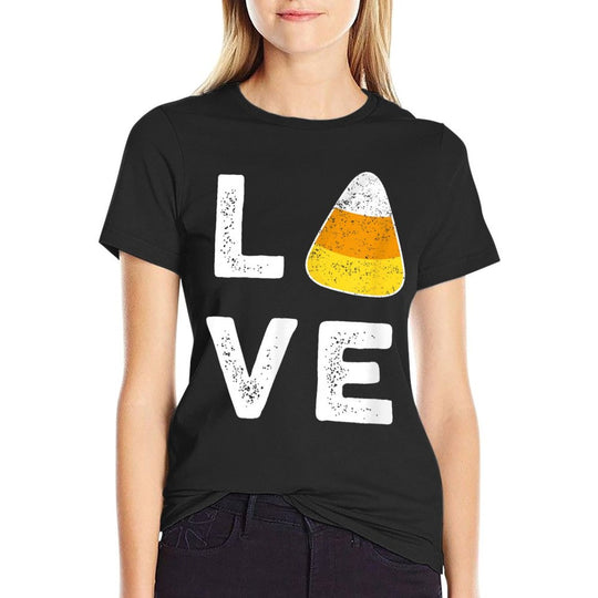 Love Candy Corn Halloween Trick Or Treat Party Gift  Summer-ready Fabric T-Shirt
