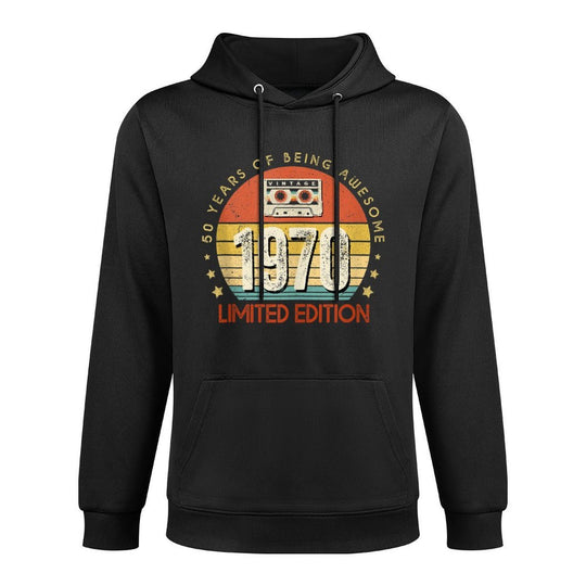 Vintage Made in 1970 Cassette Tape 50th Birthday 50years Old Cotton-Polyester Blend Hoodie