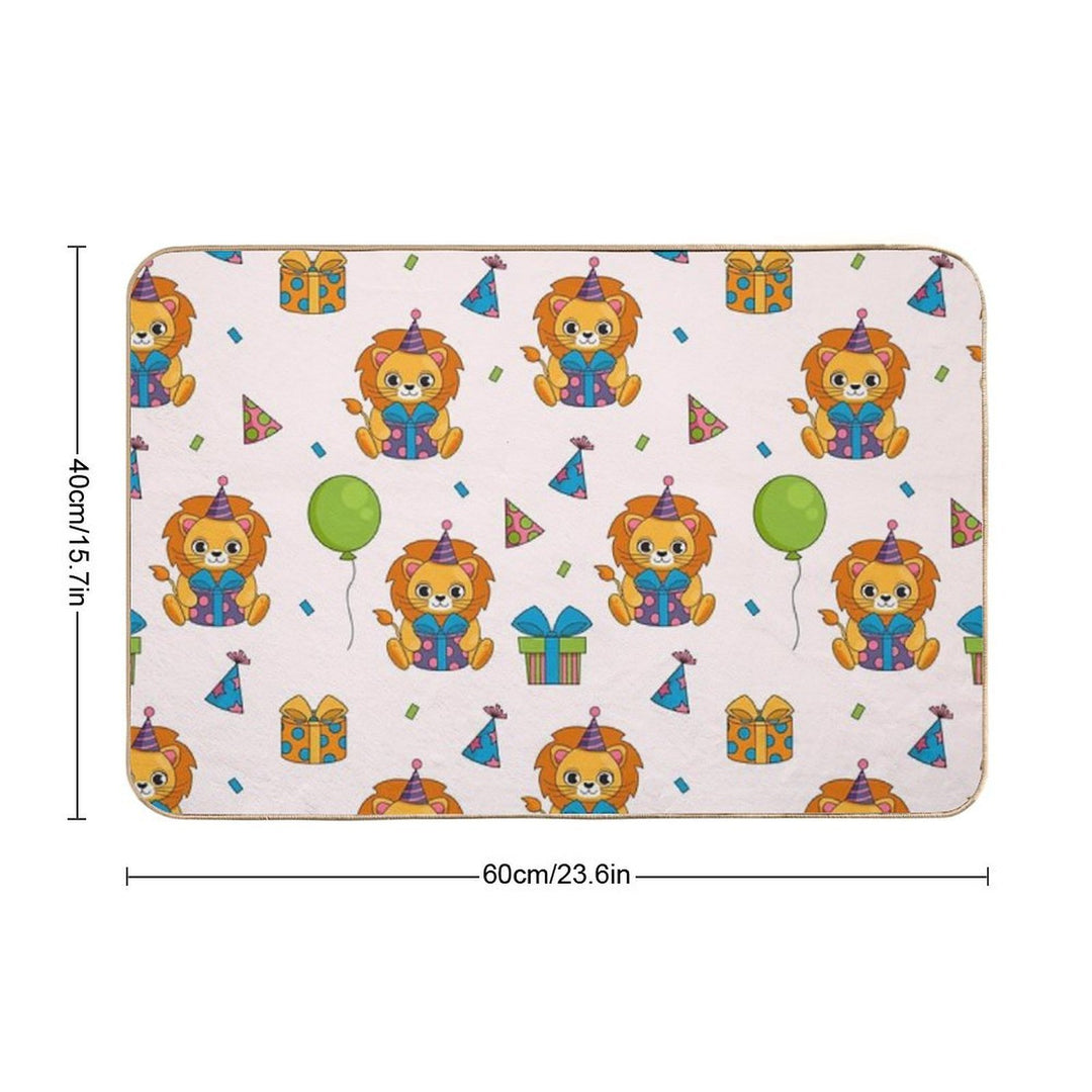 Happy Birthday Pattern  Easy To Clean Bath Mat