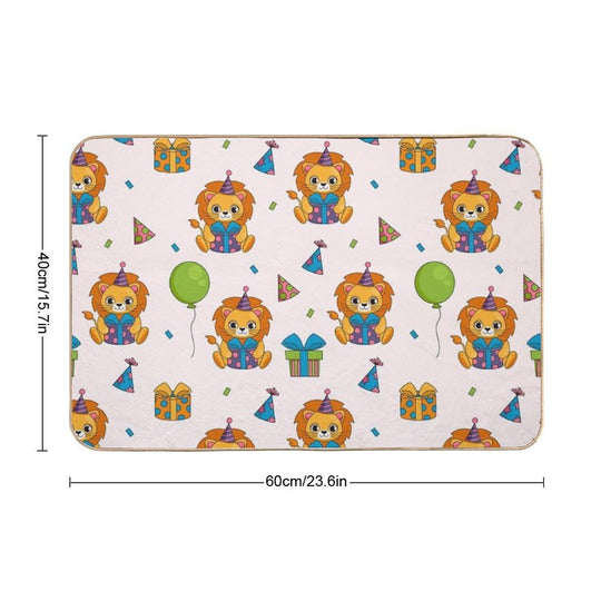Happy Birthday Pattern  Easy To Clean Bath Mat