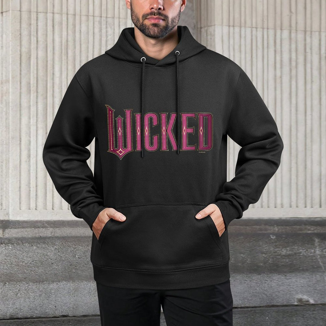 Wicked Movie Logo Glinda Pink And Gold Adjustable Hood Hoodie