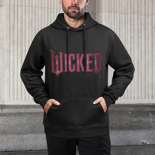 Wicked Movie Logo Glinda Pink And Gold Adjustable Hood Hoodie