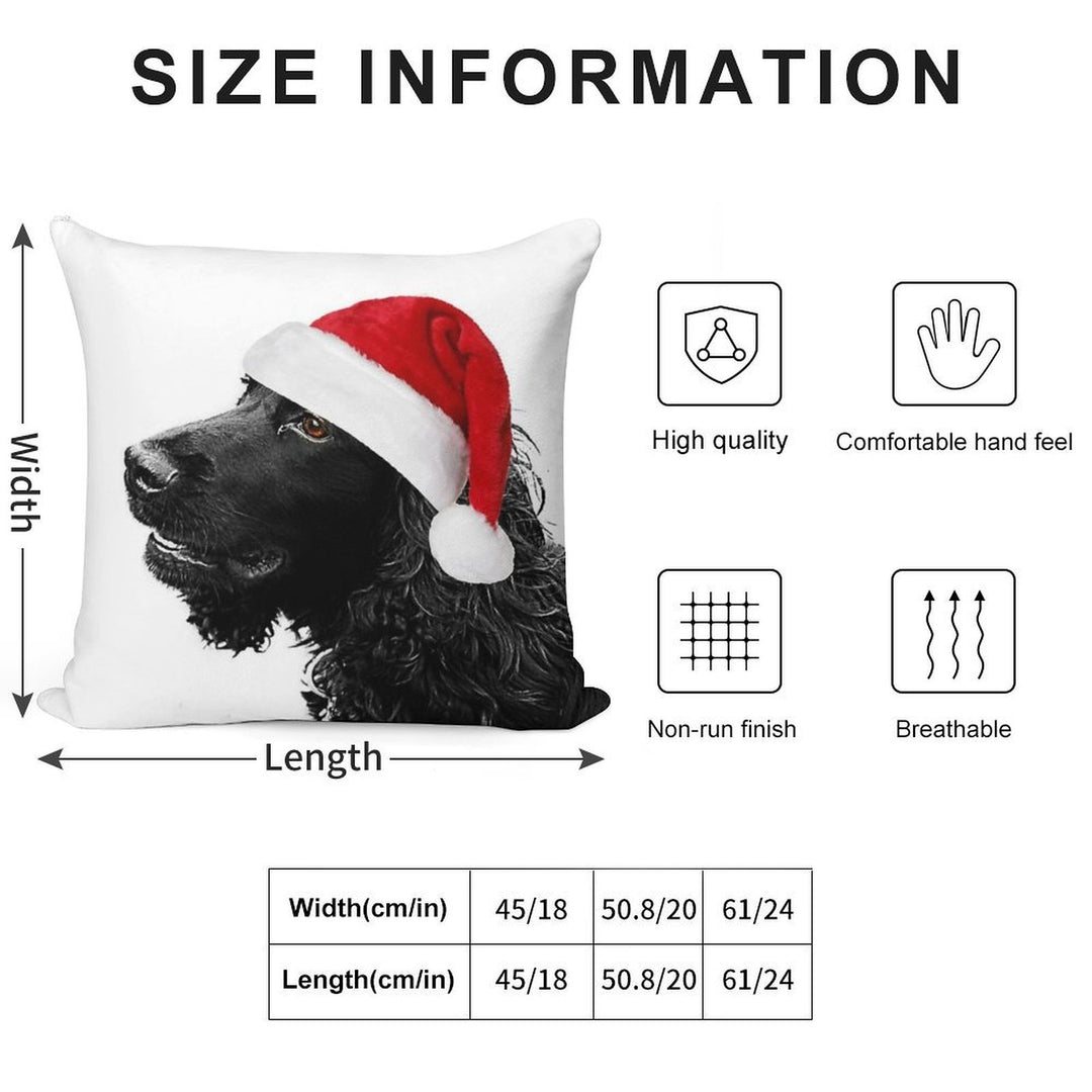 Merry Christmas Cocker Soft Anti-Pilling Throw Pillow