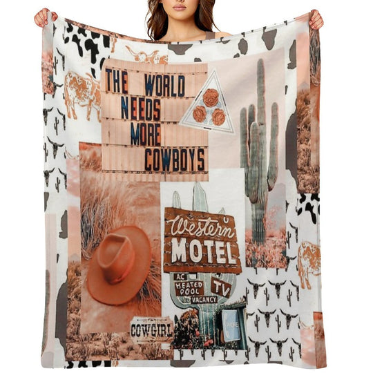 Western, Cowgirl Collage Art  Pinterest, Yeehaw Collage Quick-dry Throw Blanket
