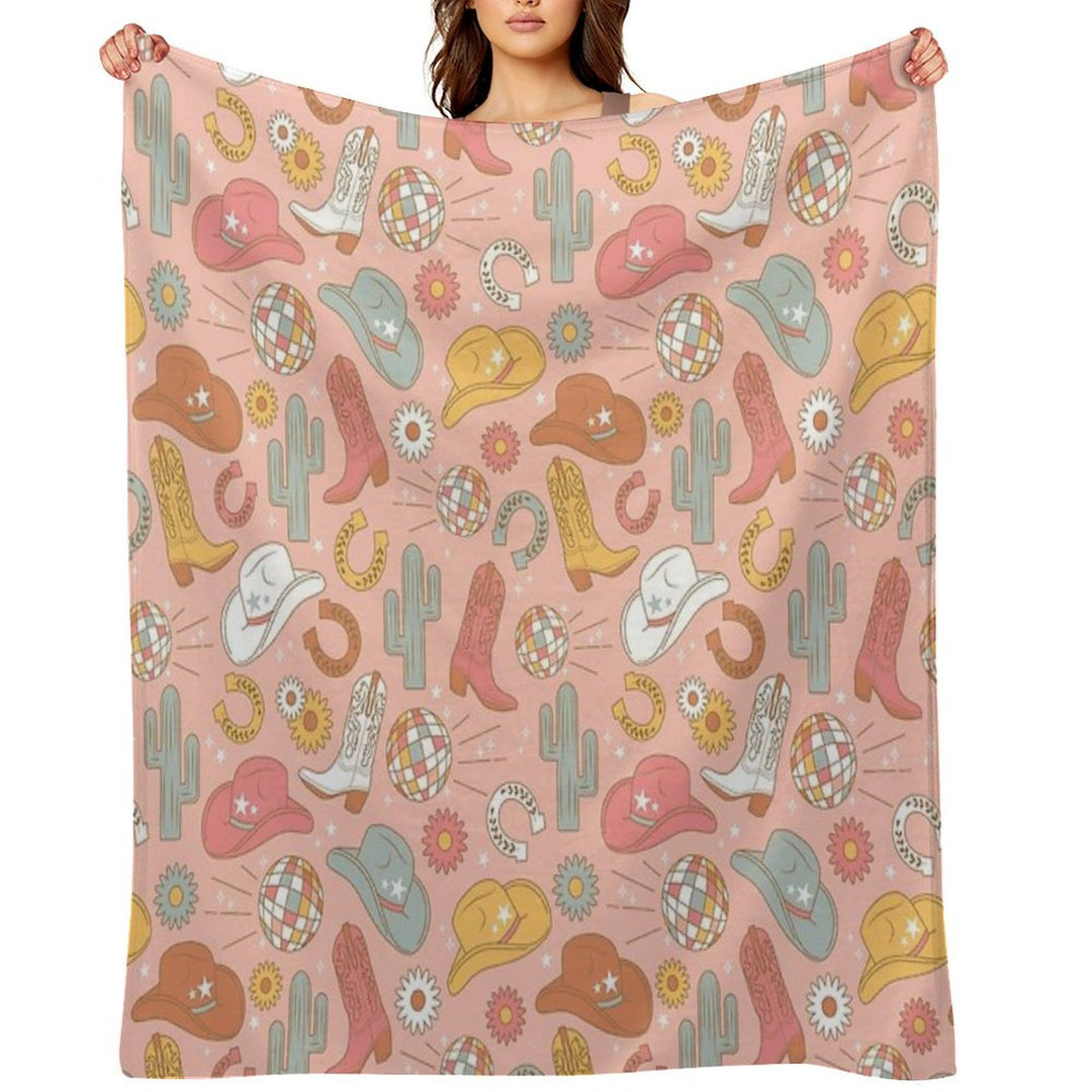 Disco Cowgirl Easy Care Throw Blanket