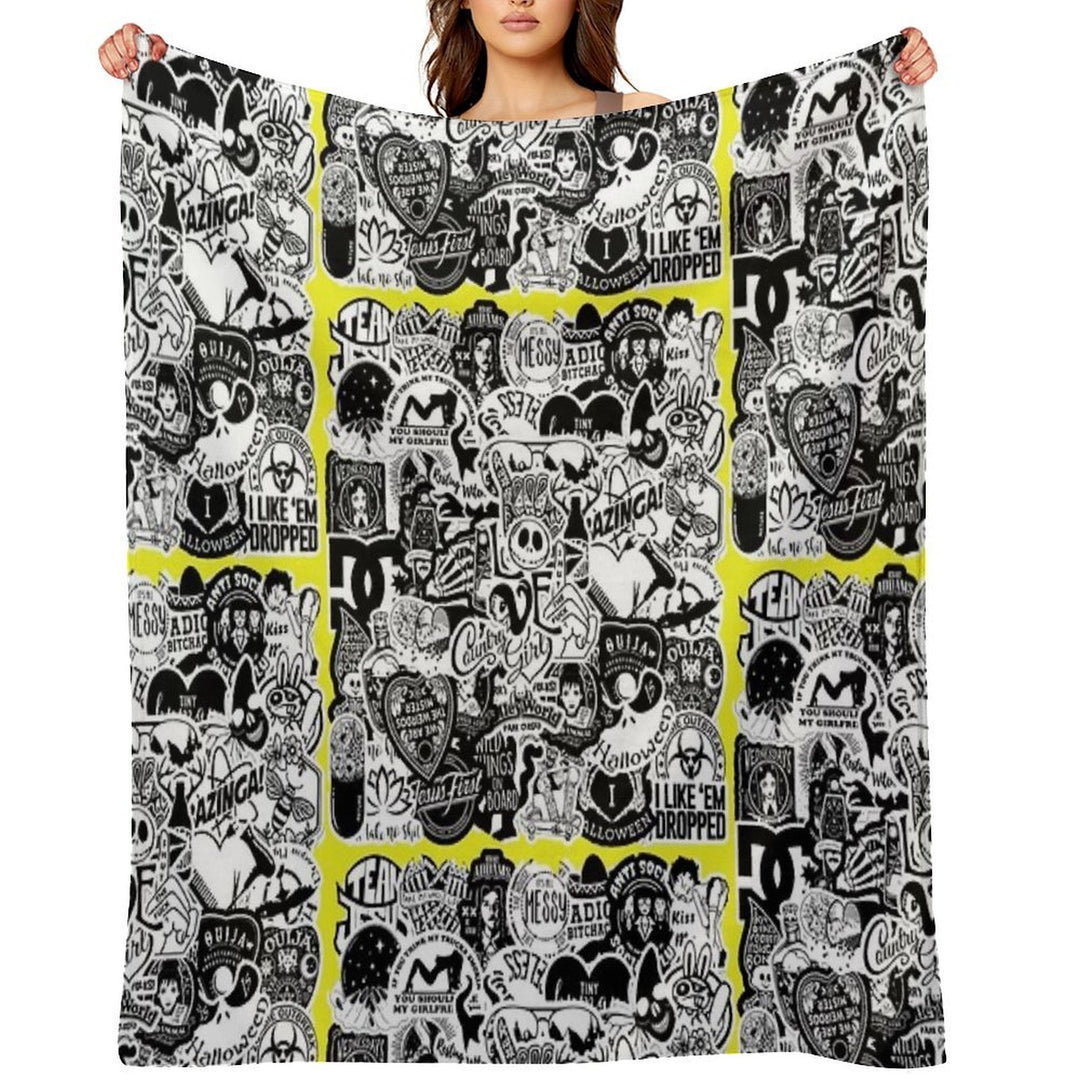 Horror Pictures Collage 7. Compact Throw Blanket
