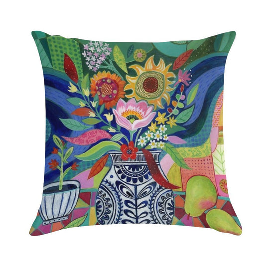 Late Summer Blooms Soft Gift Ready Throw Pillow