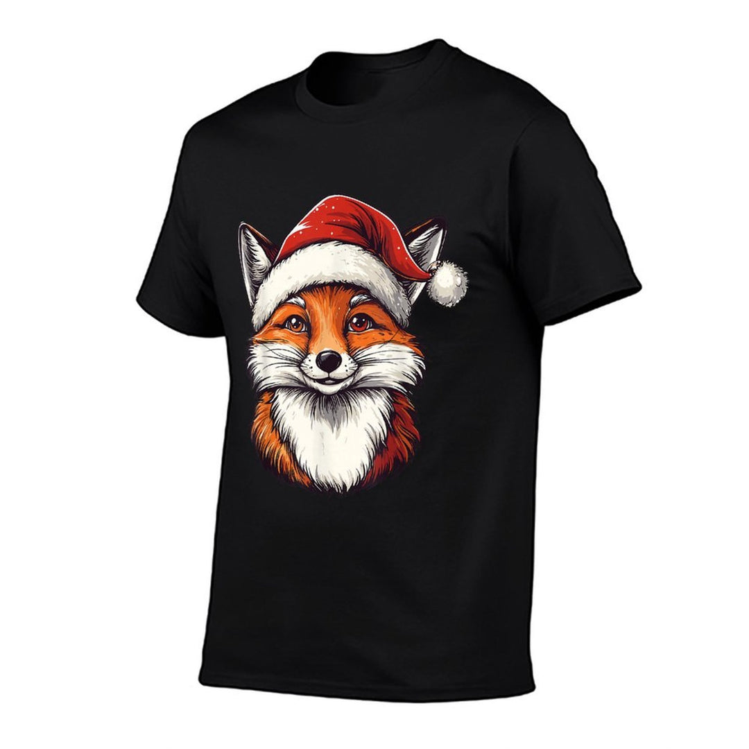 Fox Santa Hat Xmas Christmas Fox Lover Pajama Men Women Kids  Affordable Price T-Shirt