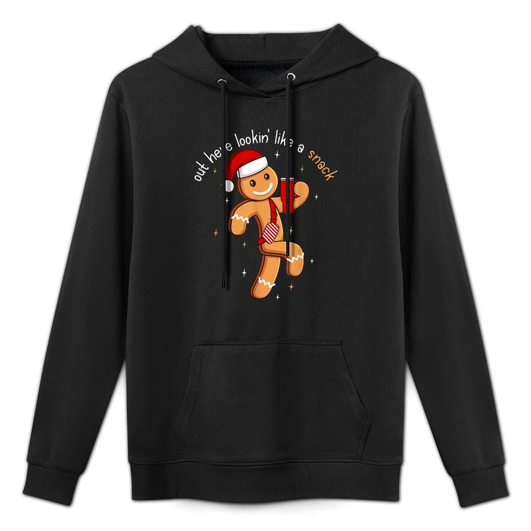 Out Here Looking Like A Snack Funny BouJee Xmas Gingerbread Cotton-Polyester Blend Hoodie