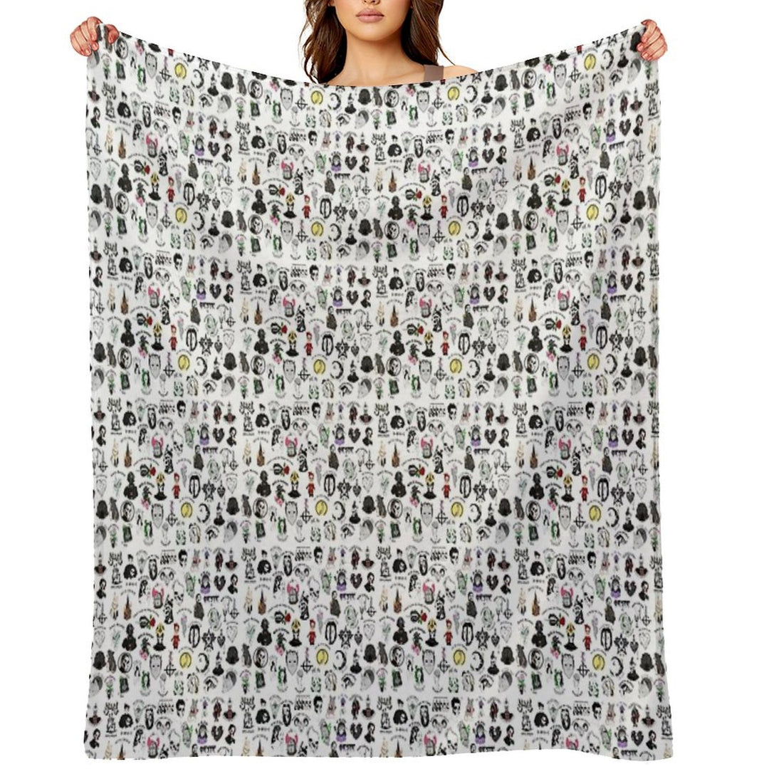 Ghost Collage Design Easy Care Throw Blanket
