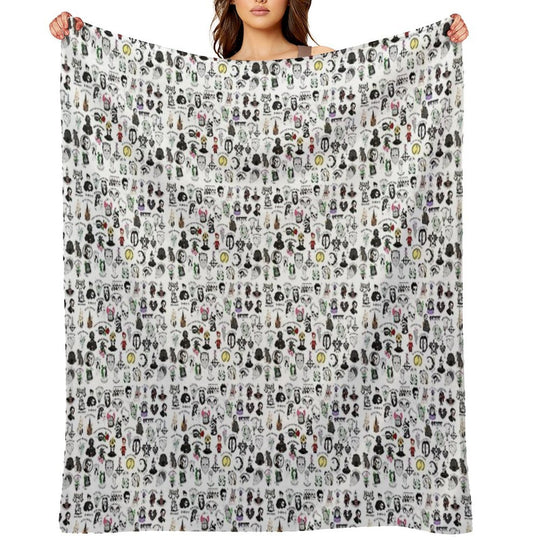 Ghost Collage Design Easy Care Throw Blanket