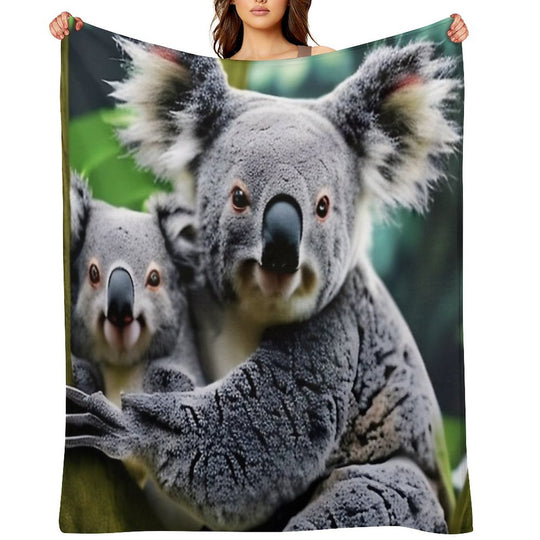 Australian Koala Family Anti-pilling Throw Blanket
