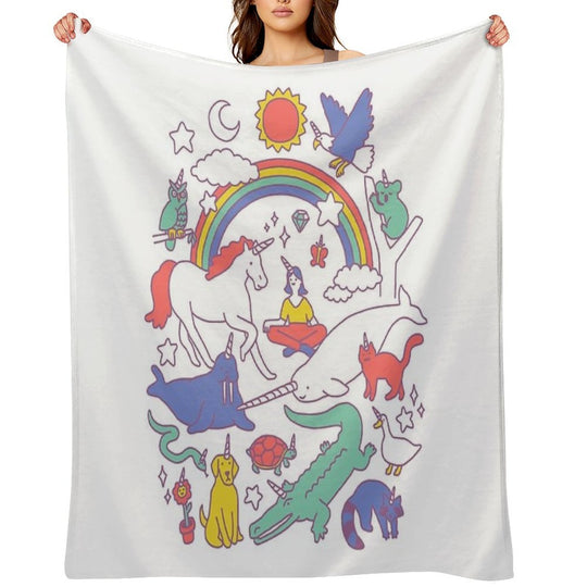 Unicorns! Plush Throw Blanket